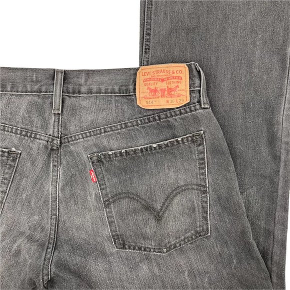 Levi's 514 Men's Charcoal Gray Slim Straight Leg Jeans - Picture 5 of 8